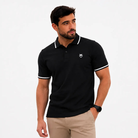 Polo Negro Elegance™ – Camiseta Polo Premium para Hombre